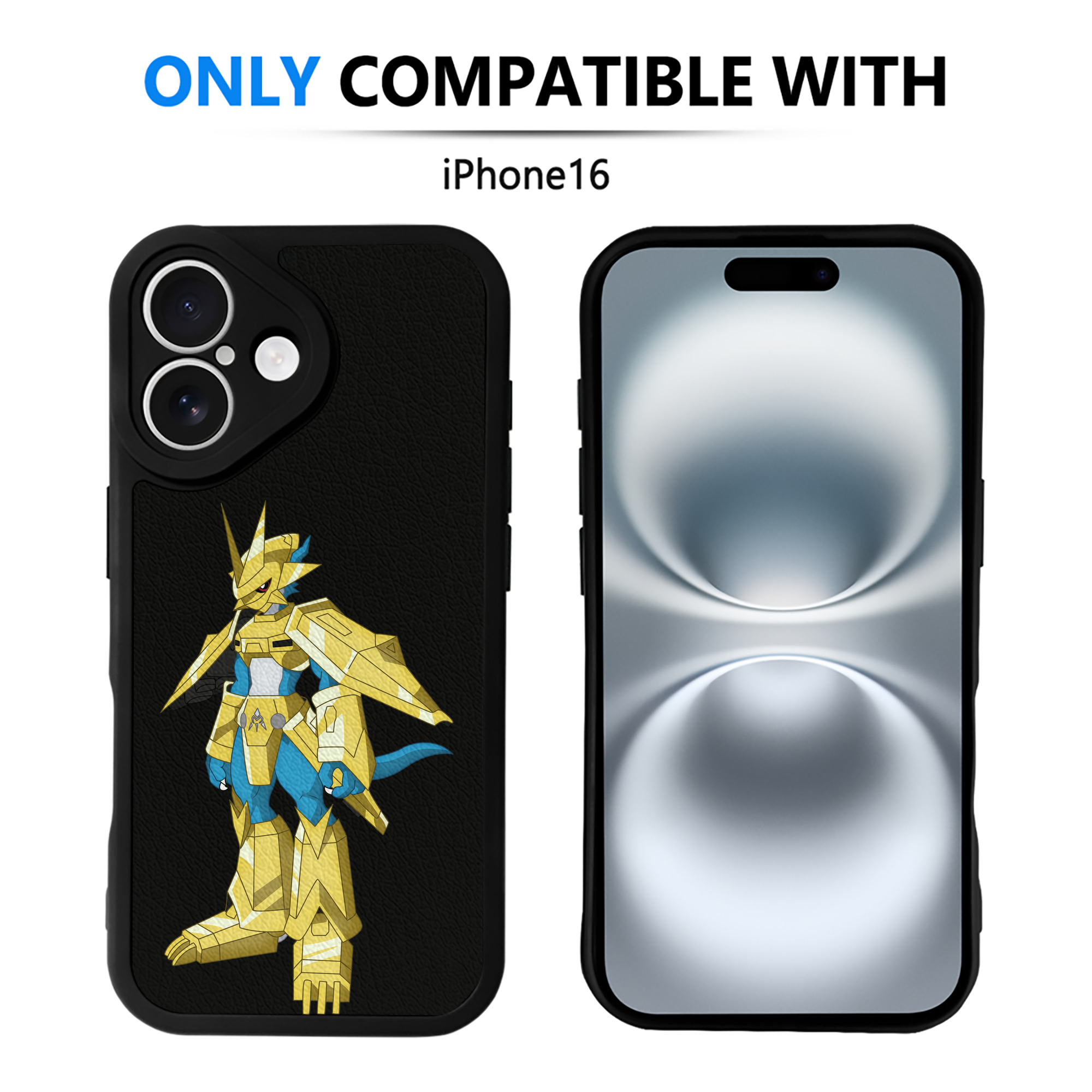 （画像用） Digimon デジタルモンスター/デジモン 【iPhone 16シリーズ対応】シリコンスマホケース（レザー調） 材質：シリコン